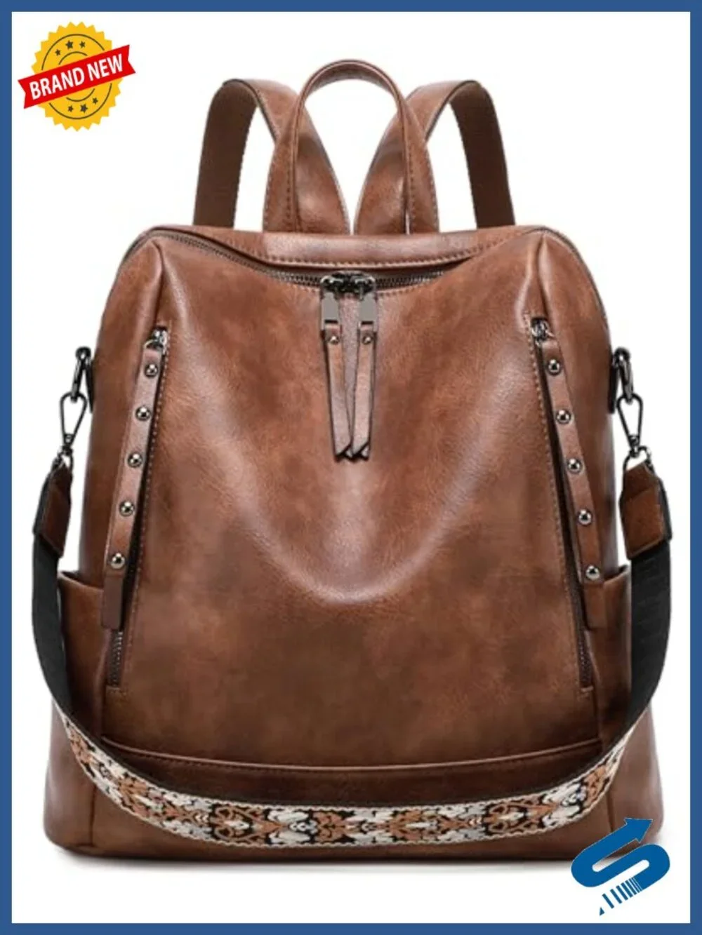 Women's Vegan Leather Fashion Backpack Purse Travel Laptop Daypack